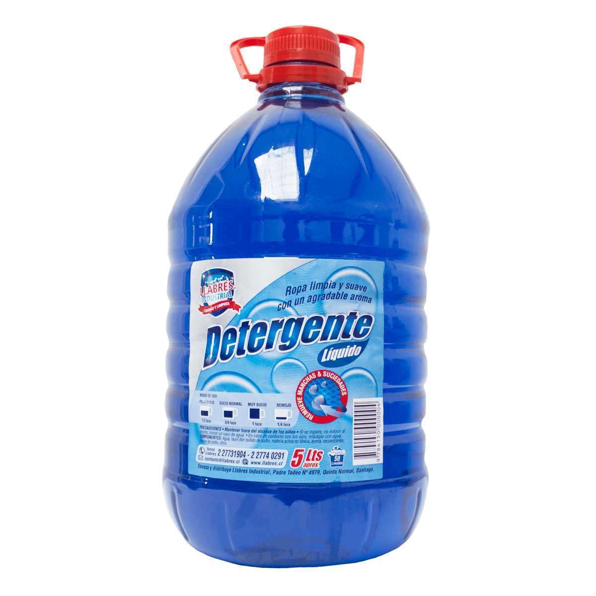 Detergente líquido azul 5 L.