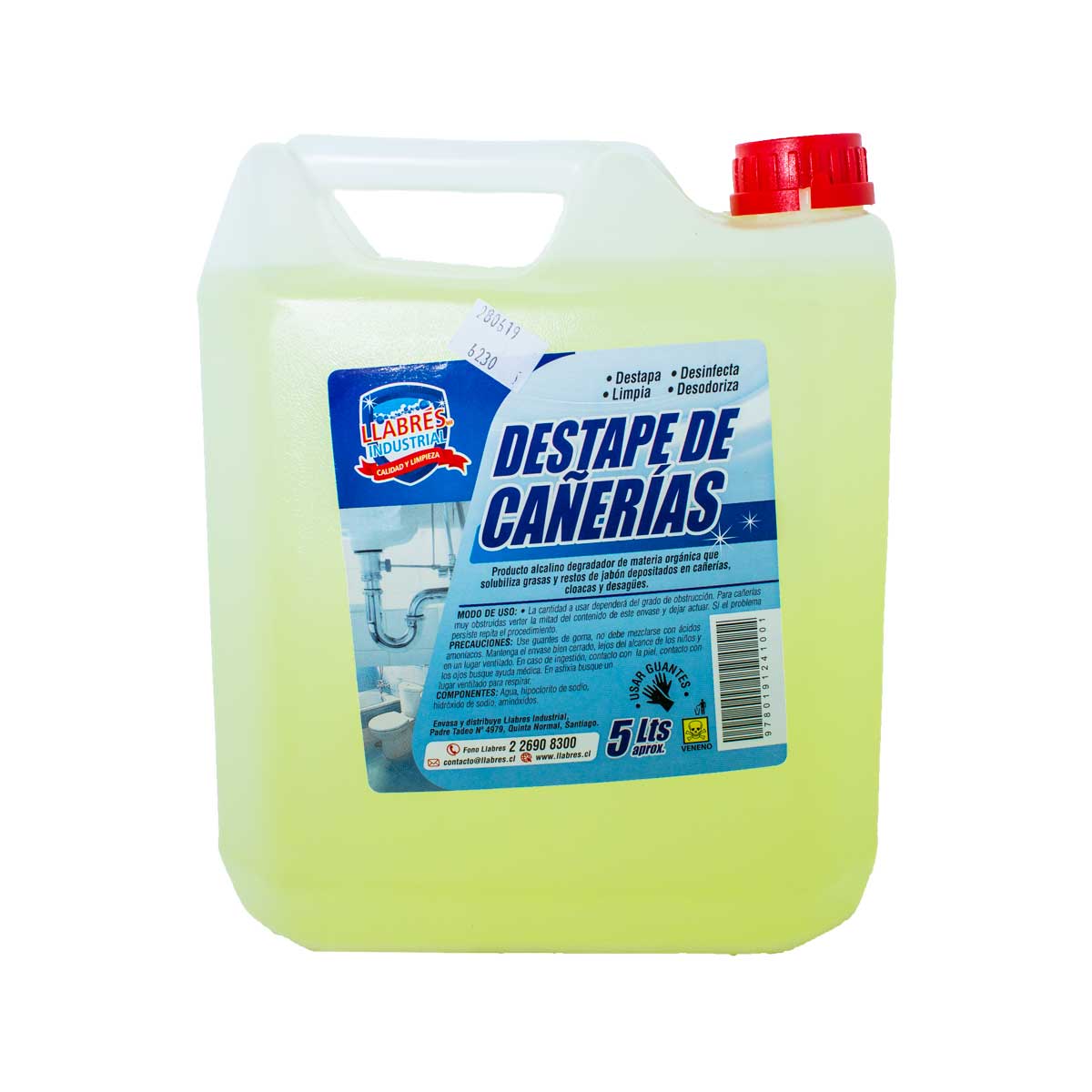 Destape de cañerías 5 L.