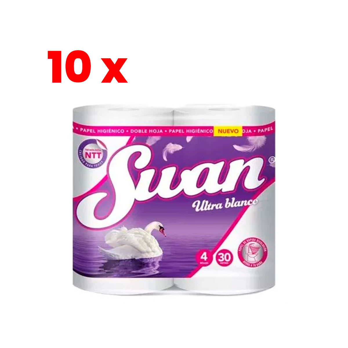 Manga Papel Higiénico 30 Mts.Swan  X 10 Paquetes